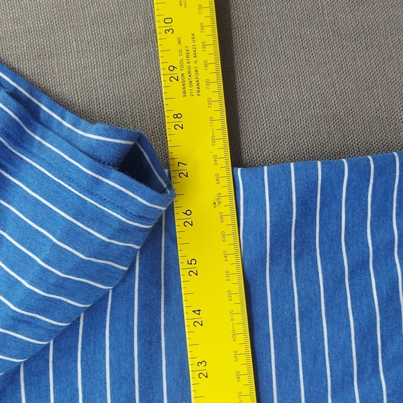 Vineyard Vines Blue White Striped Polo Whale Logo Shirt Two Button Pima Size XL - Picture 5 of 11